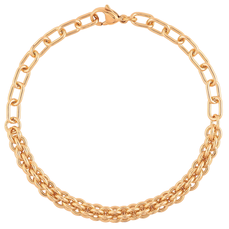 Браслет Xuping Позолота 18K «Ланцюжок Комбінований» розмір 20,5см х 5-6мм фото №13