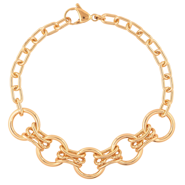 Браслет Xuping Позолота 18K «Ланцюжок Комбінований» розмір 20,5см х 5-14мм фото №20