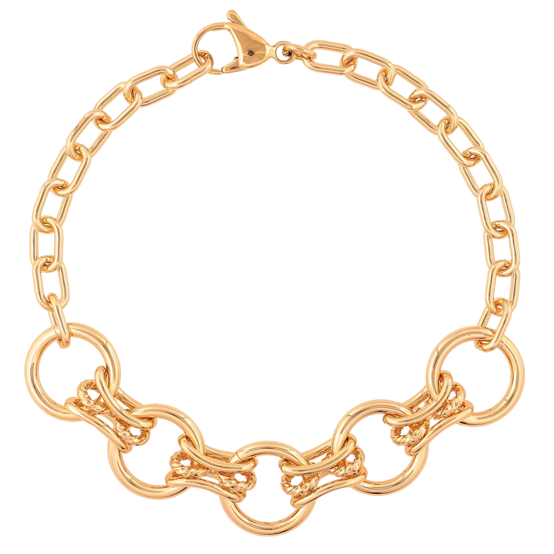 Браслет Xuping Позолота 18K Цепочка Комбинированная размер 20,5см х 5-14мм фото №1