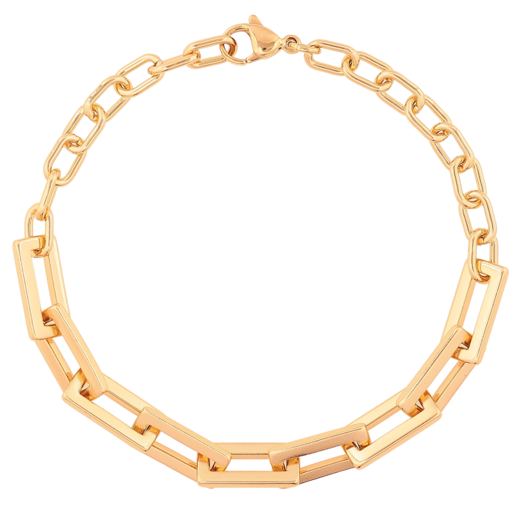 Браслет Xuping Позолота 18K «Ланцюжок Комбінований» розмір 20см х 5-7мм фото №13