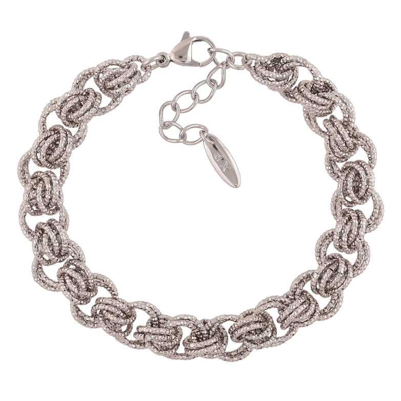 Браслет Xuping Родий Цепочка Фантазийная длинна с доп. цепочкой 19,5-22,5см х 11мм фото №1