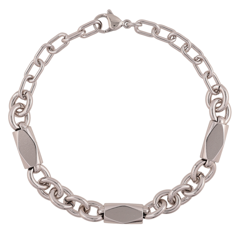 Браслет Xuping Родий Цепочка с декоративными вставками длинна 19,5см х 5-6мм фото №1