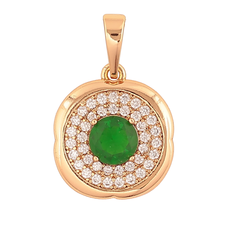 Кулон Xuping Позолота 18K «Інкрустація з зеленим кристалом» для ланцюжка до 6мм фото №8