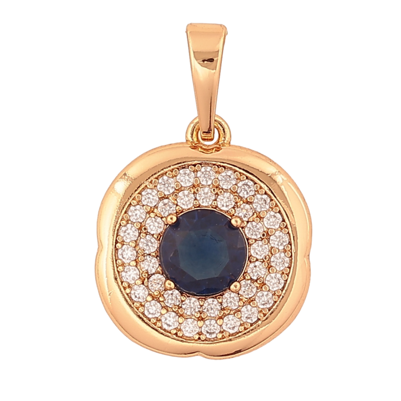 Кулон Xuping Позолота 18K Инкрустация с синим кристаллом для цепочки до 6мм фото №5