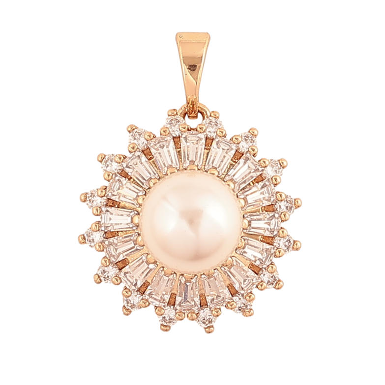 Кулон Xuping Позолота 18K Инкрустация кристаллами с жемчужиной для цепочки до 5мм фото №1