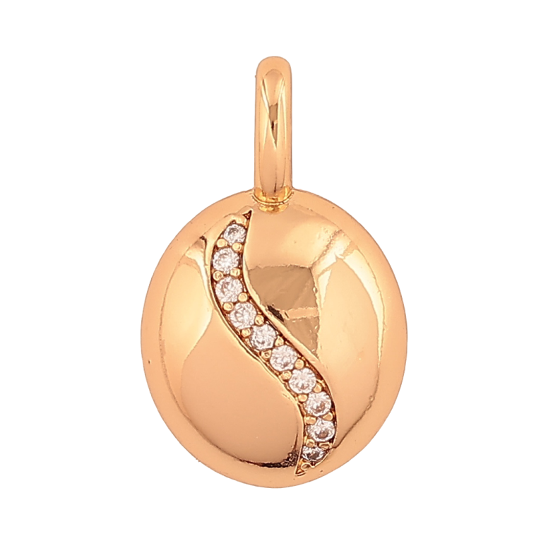 Кулон Xuping Позолота 18K Овал с волнистой дорожкой кристаллов для цепочки до 4мм фото №1