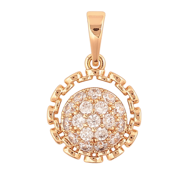 Кулон Xuping Позолота 18K «Візерунок з інкрустацією кристалами» для ланцюжка до 6мм фото №1