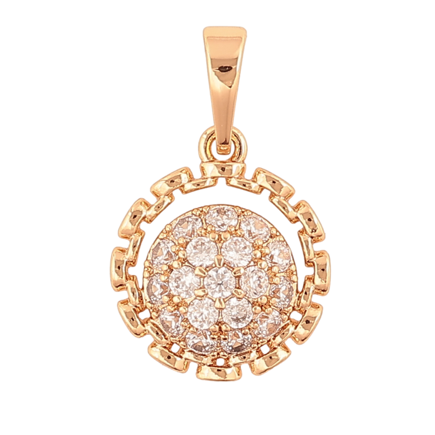 Кулон Xuping Позолота 18K «Візерунок з інкрустацією кристалами» для ланцюжка до 6мм фото №1