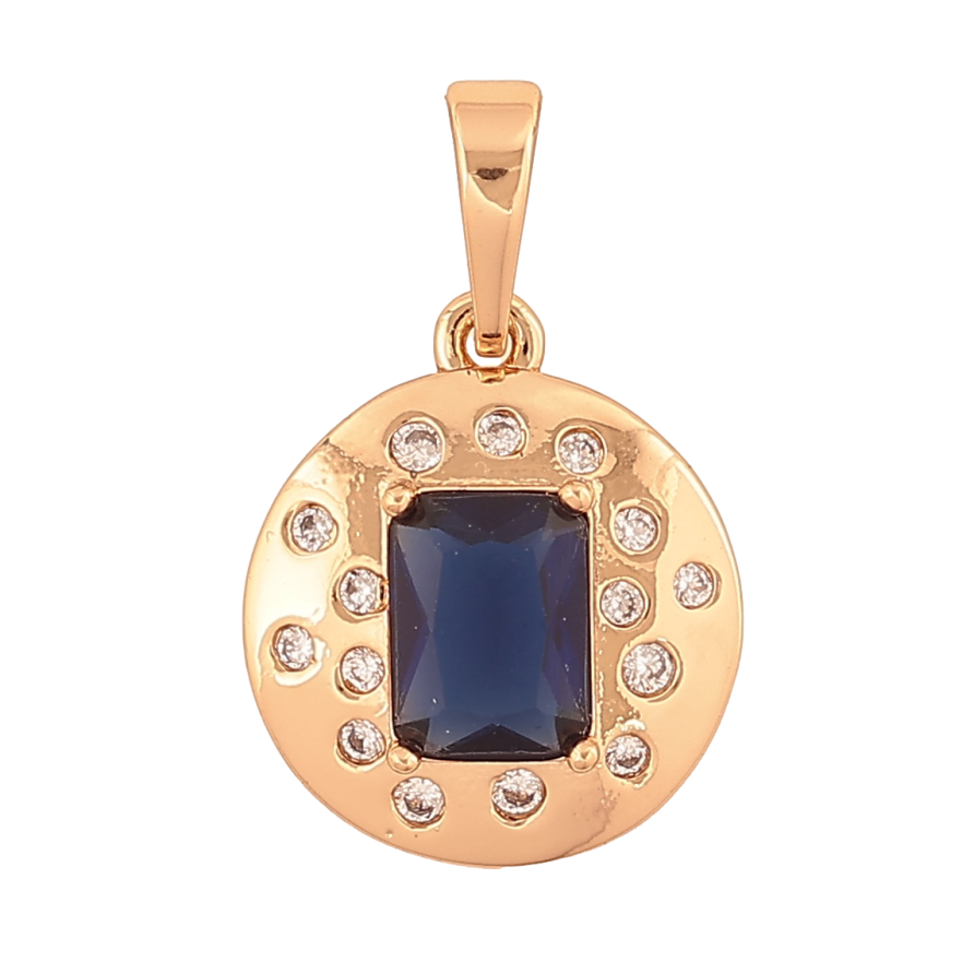 Кулон Xuping Позолота 18K Узор с синим кристаллом для цепочки до 6мм фото №1