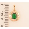 Кулон Xuping Позолота 18K «Візерунок з зеленим кристалом» для ланцюжка до 6мм фото №2