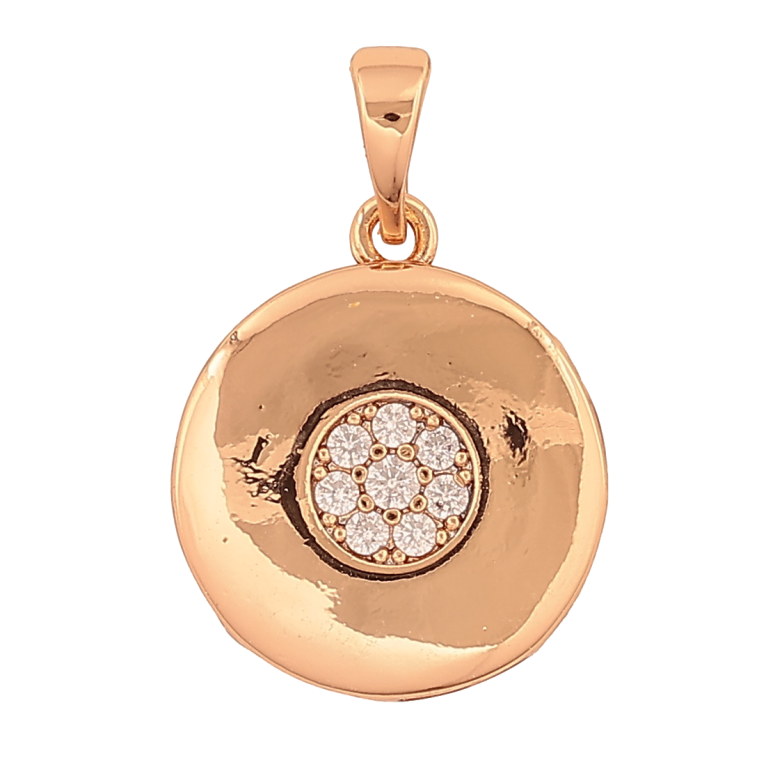 Кулон Xuping Позолота 18K Круг с кристаллами для цепочки до 5мм фото №1