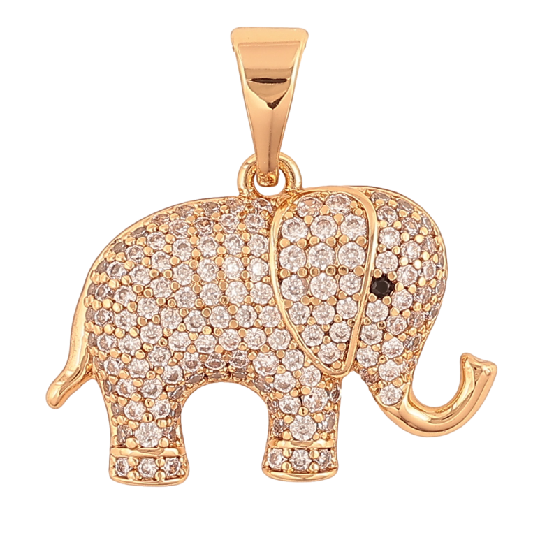 Кулон Xuping Позолота 18K Слон с инкрустацией кристаллами для цепочки до 7мм фото №1