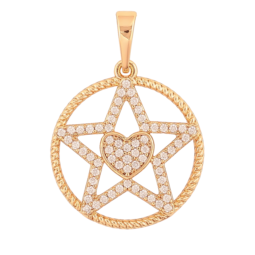 Кулон Xuping Позолота 18K «Зірка з сердечками» для ланцюжка до 6мм фото №1