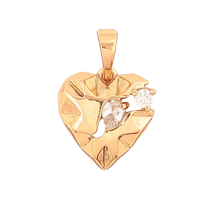 Кулон Xuping Позолота 18K «Сердечко з кристалами» для ланцюжка до 5мм фото №1