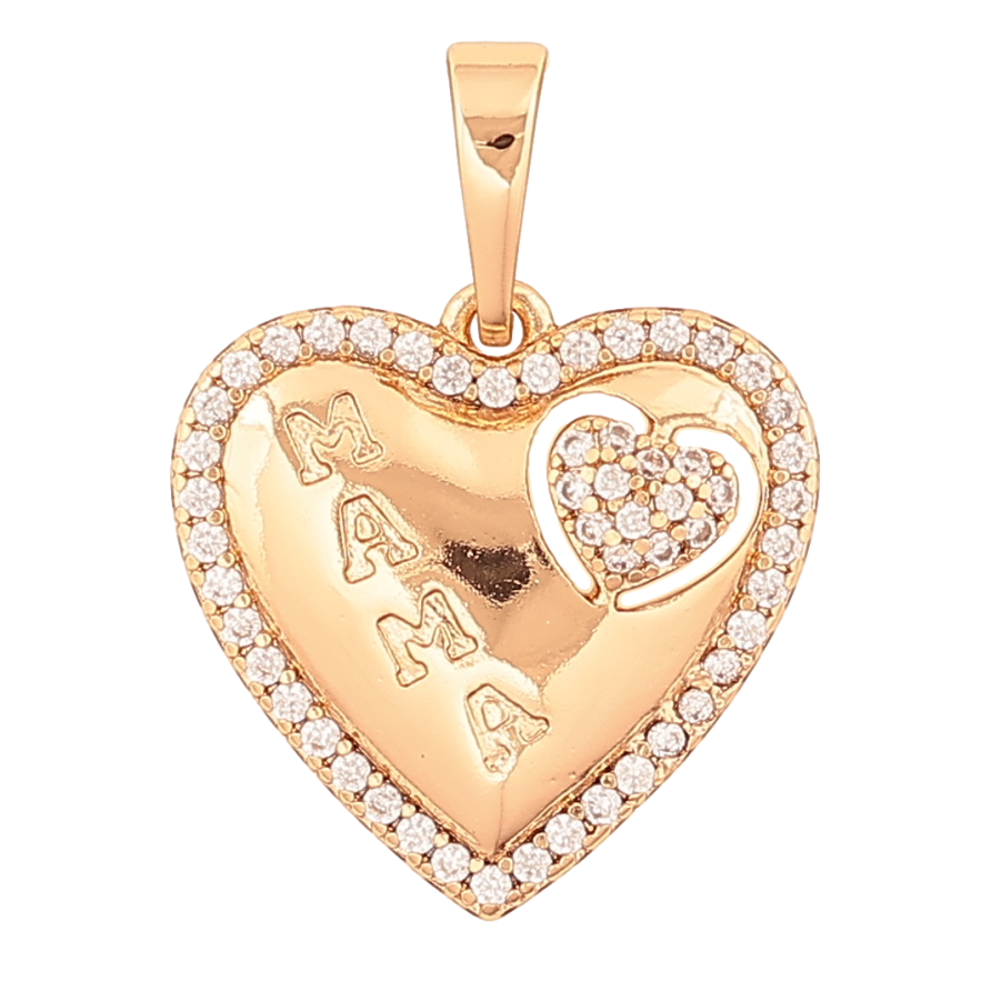 Кулон Xuping Позолота 18K «Сердечко з написом Мама» для ланцюжка до 6мм фото №1 Кулон Xuping Позолота 18K «Сердечко з написом Мама» для ланцюжка до 6мм фото №1