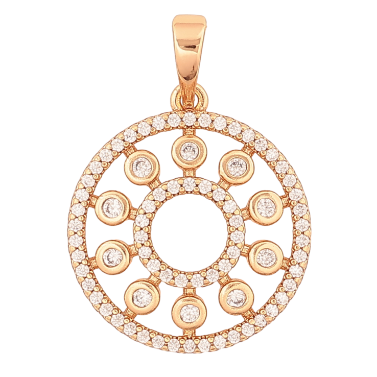 Кулон Xuping Позолота 18K «Колечко з кристалами» для ланцюжка до 6мм фото №5