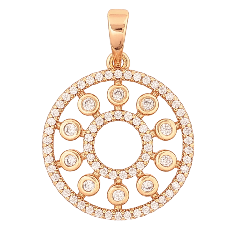 Кулон Xuping Позолота 18K «Колечко з кристалами» для ланцюжка до 6мм фото №1