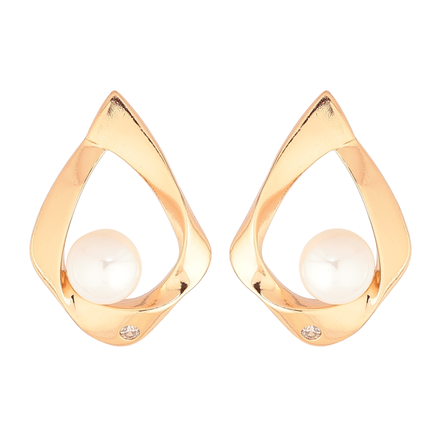 Сережки Xuping Позолота 18K пусети «Декоративні крапельки з перлинами» фото №1