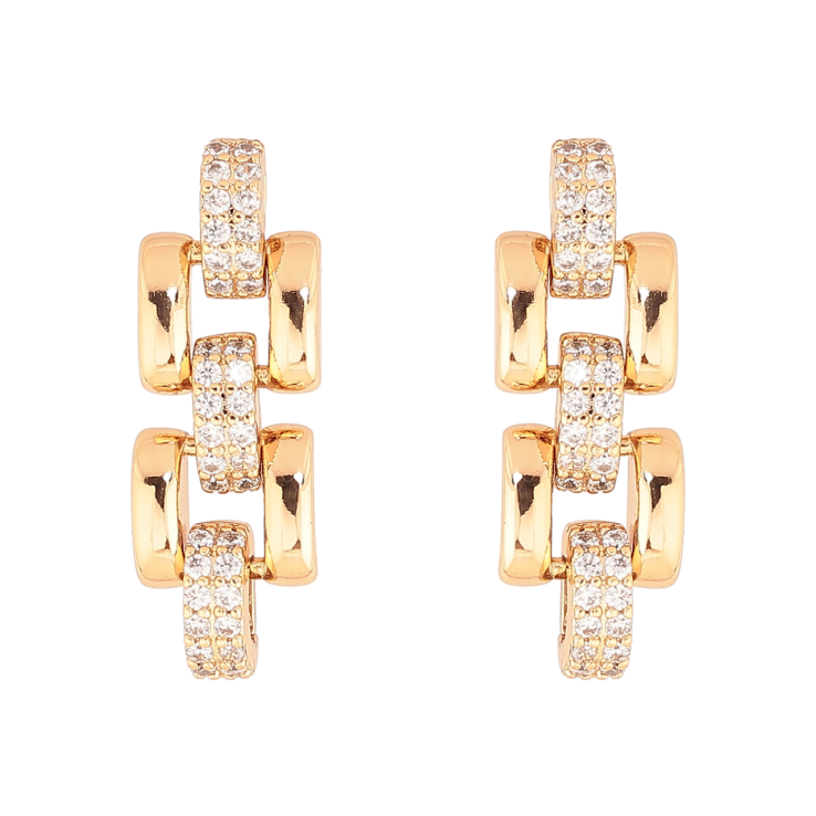 Серьги Xuping Позолота 18K пусеты Браслетные звенья с кристаллами фото №13