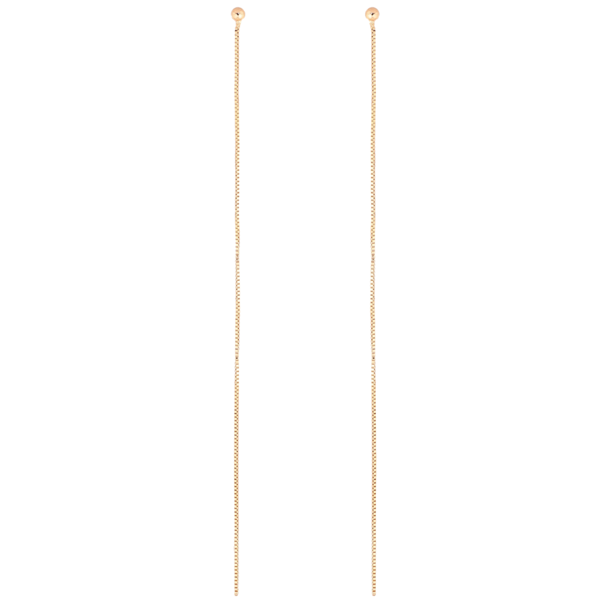 Сережки Xuping Позолота 18K пусети «Довгі підвіски з ланцюжків» фото №1
