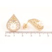 Серьги Xuping Позолота 18K пусеты Капельки с инкрустацией кристаллами и жемчужинами фото №2