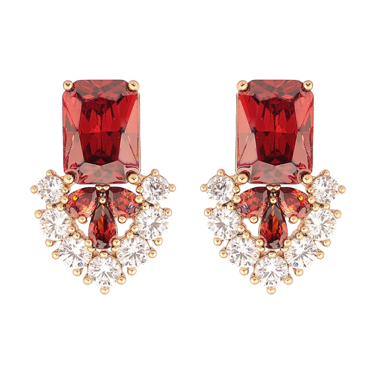 Сережки Xuping Позолота 18K пусети «Візерунок з червоних кристалів» фото №23 Сережки Xuping Позолота 18K пусети «Візерунок з червоних кристалів» фото №23