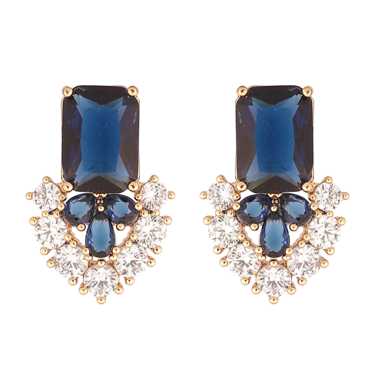 Сережки Xuping Позолота 18K пусети «Візерунок з синіх кристалів» фото №6 Сережки Xuping Позолота 18K пусети «Візерунок з синіх кристалів» фото №6