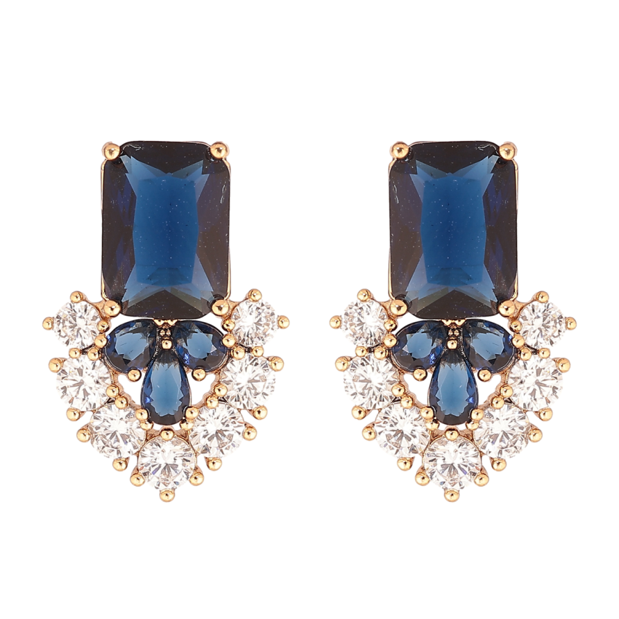 Сережки Xuping Позолота 18K пусети «Візерунок з синіх кристалів» фото №1 Сережки Xuping Позолота 18K пусети «Візерунок з синіх кристалів» фото №1