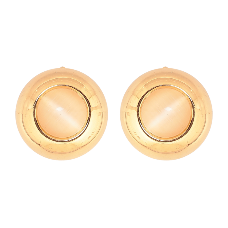 Сережки Xuping Позолота 18K пусети «Вставка «Котяче око» фото №1 Сережки Xuping Позолота 18K пусети «Вставка «Котяче око» фото №1