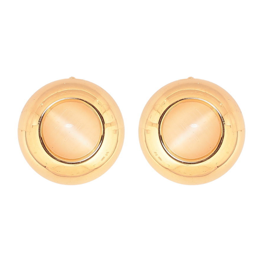 Серьги Xuping Позолота 18K пусеты Вставка Кошачий глаз фото №1 Серьги Xuping Позолота 18K пусеты Вставка Кошачий глаз фото №1