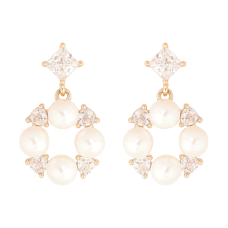 Серьги Xuping Позолота 18K пусеты Кристально-жемчужные подвески фото №8 Серьги Xuping Позолота 18K пусеты Кристально-жемчужные подвески фото №8