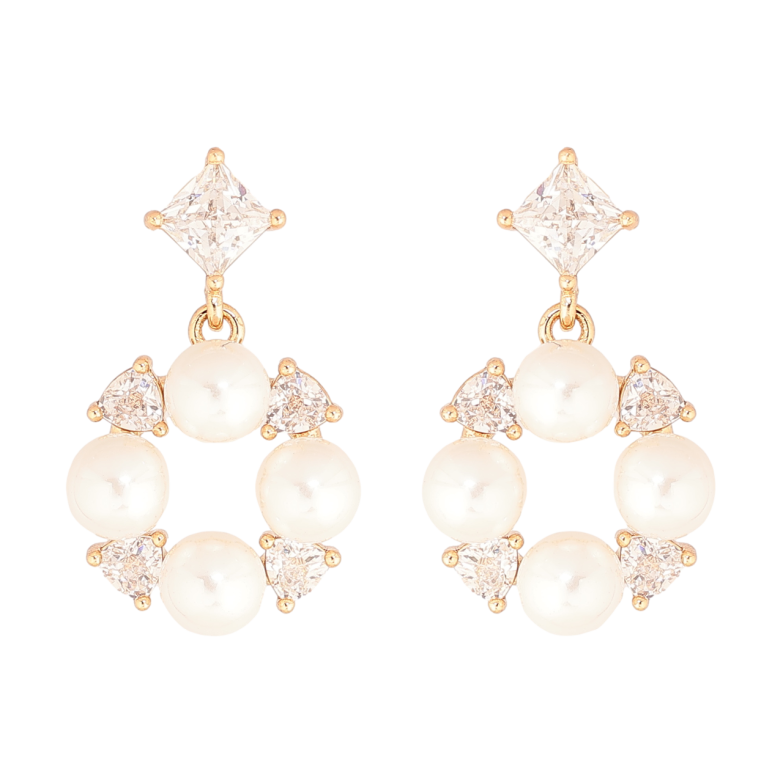 Серьги Xuping Позолота 18K пусеты Кристально-жемчужные подвески фото №1 Серьги Xuping Позолота 18K пусеты Кристально-жемчужные подвески фото №1