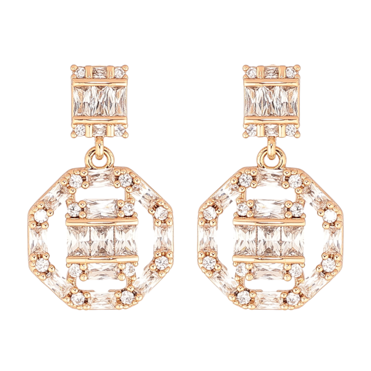 Серьги Xuping Позолота 18K пусеты Кристальные подвески фото №3 Серьги Xuping Позолота 18K пусеты Кристальные подвески фото №3