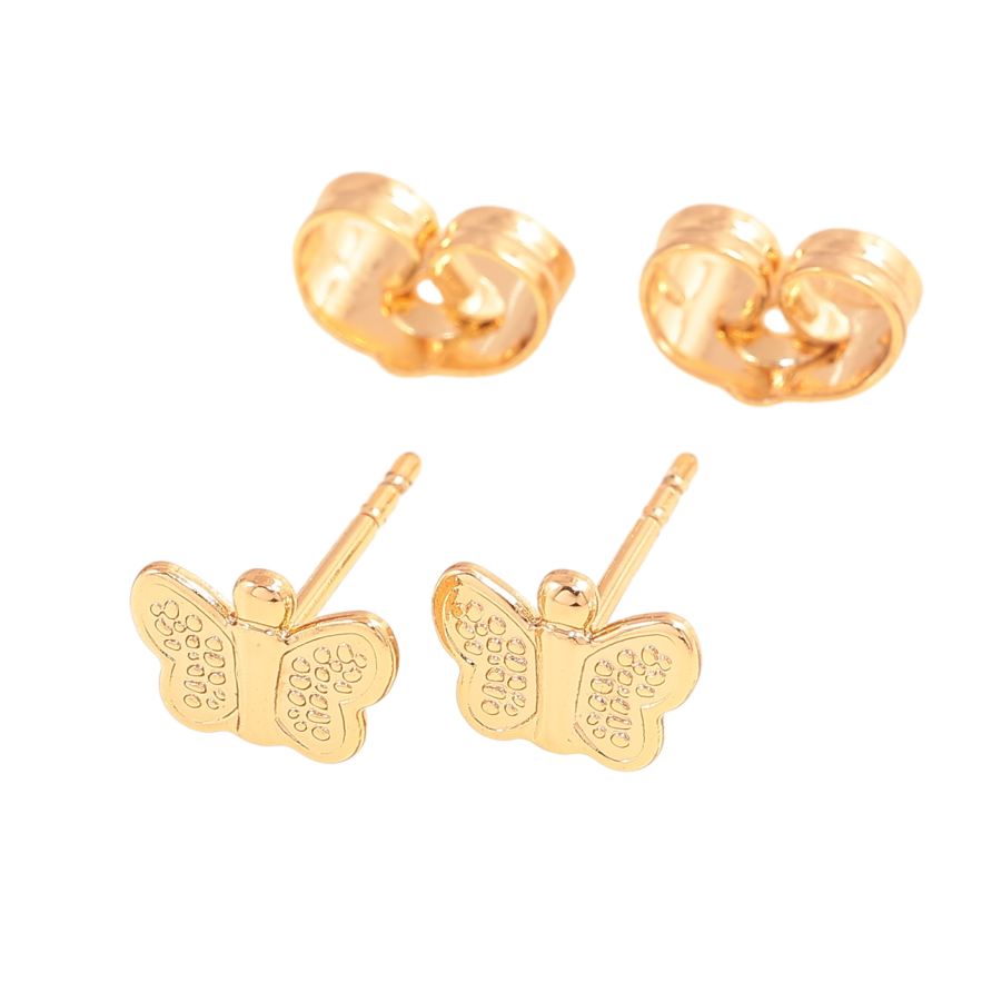 Серьги Xuping Позолота 18K пусеты Бабочки фото №1