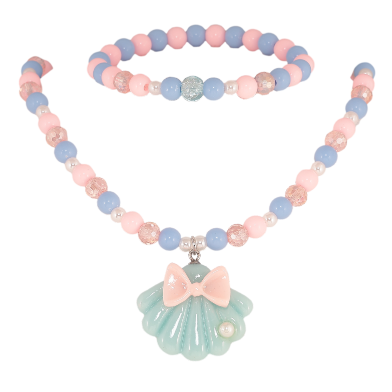 Набір дитячий Xuping TTM Stainless Steel Колір Родій Намисто Браслет «Кольорові намистини з мушлею» на гумці фото №19 Набір дитячий Xuping TTM Stainless Steel Колір Родій Намисто Браслет «Кольорові намистини з мушлею» на гумці фото №19