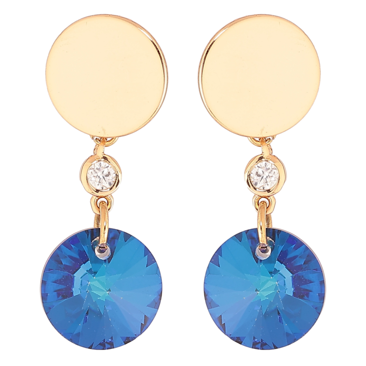 Сережки Xuping колір 18К з кристалами Swarovski пусети «Підвіски з кристалом Capri Blue» фото №11