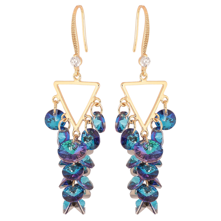 Сережки Xuping колір 18К з кристалами Swarovski французький замок «Підвіски з кристалами Bermuda Blue» фото №21 Сережки Xuping колір 18К з кристалами Swarovski французький замок «Підвіски з кристалами Bermuda Blue» фото №21