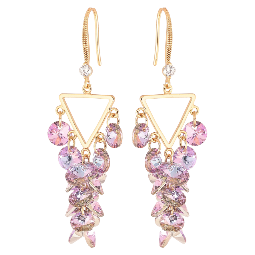 Сережки Xuping колір 18К з кристалами Swarovski французький замок «Підвіски з кристалами Paradise Shine» фото №1