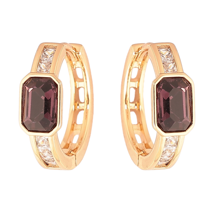 Сережки Xuping колір 18К з кристалами Swarovski колечка «Кристали Burgundy» фото №20