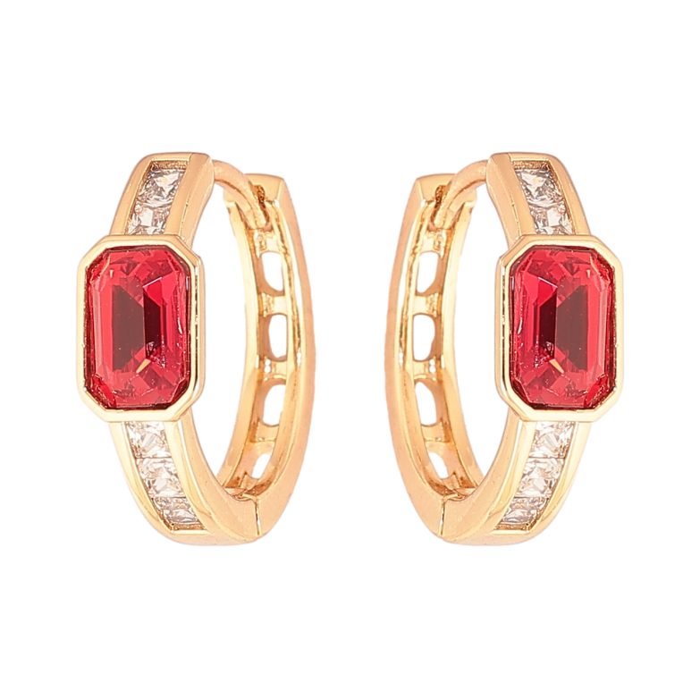 Серьги Xuping цвет 18К с кристаллами Swarovski колечки Кристаллы Siam фото №5