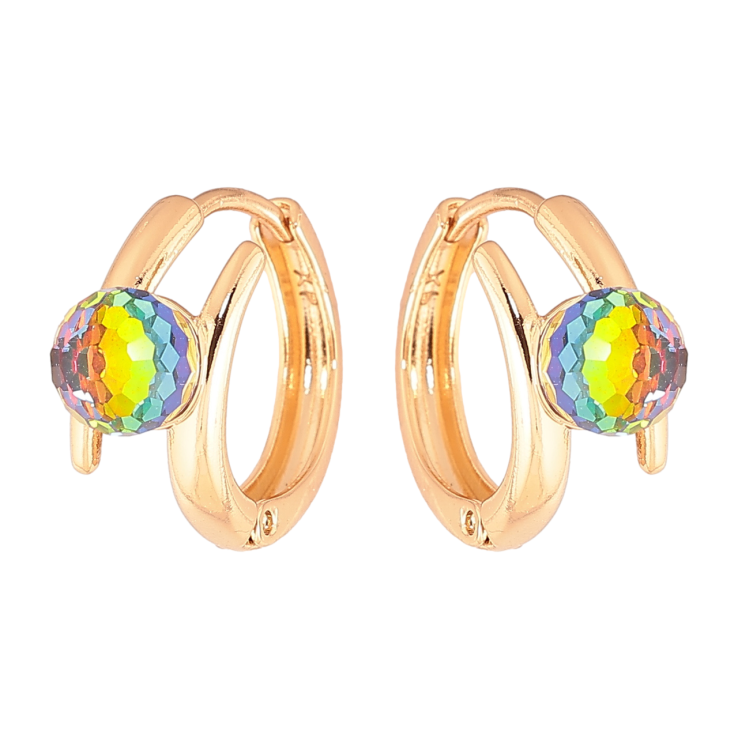 Сережки Xuping колір 18К з кристалами Swarovski колечка «Кристальні кульки Vitrail Medium» фото №4