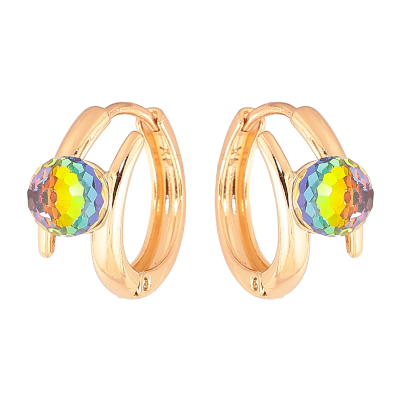 Сережки Xuping колір 18К з кристалами Swarovski колечка «Кристальні кульки Vitrail Medium» фото №1