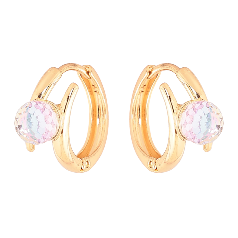 Сережки Xuping колір 18К з кристалами Swarovski колечка «Кристальні кульки Paradise Shine» фото №3