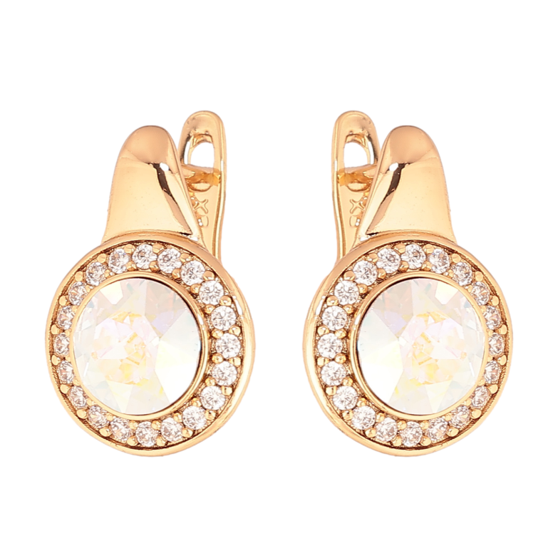 Сережки Xuping колір 18К з кристалами Swarovski англійський замок «Інкрустація кристалами» фото №2