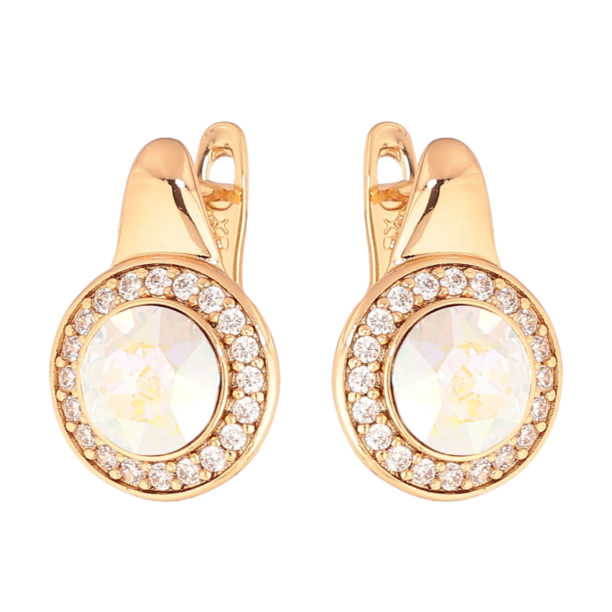 Сережки Xuping колір 18К з кристалами Swarovski англійський замок «Інкрустація кристалами» фото №1