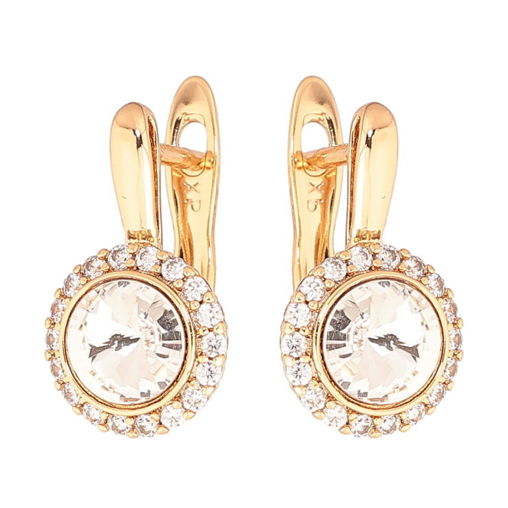 Сережки Xuping колір 18К з кристалами Swarovski англійський замок «Інкрустація кристалами» фото №6
