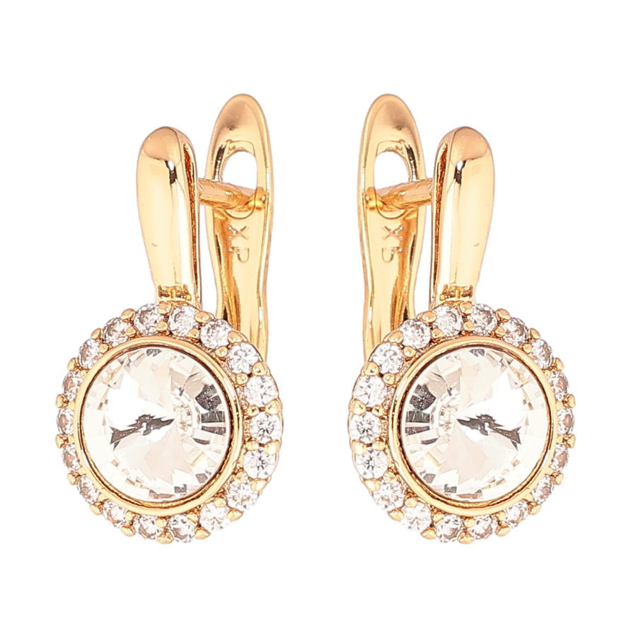 Сережки Xuping колір 18К з кристалами Swarovski англійський замок «Інкрустація кристалами» фото №1