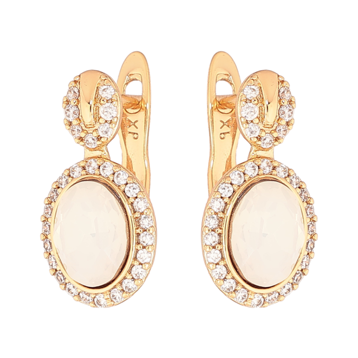 Сережки Xuping колір 18К з кристалами Swarovski англійський замок «Візерунок з кристалами White Opal» фото №25