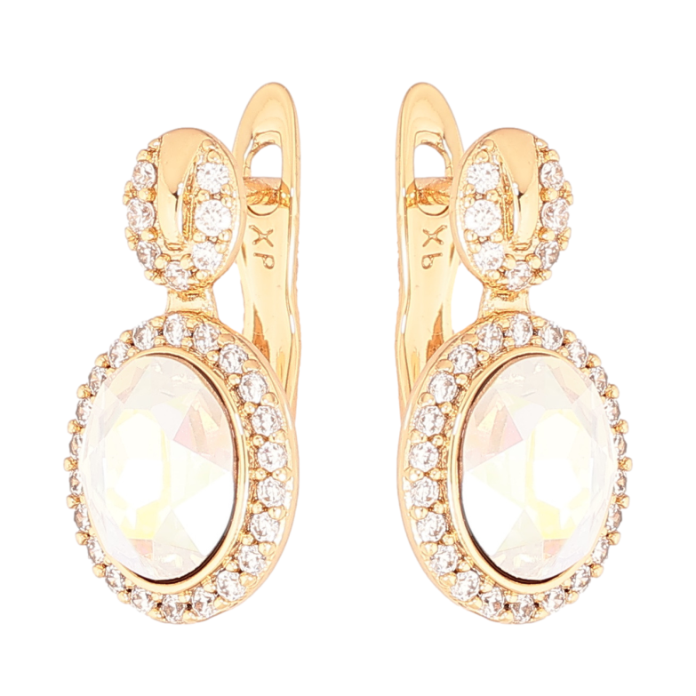 Сережки Xuping колір 18К з кристалами Swarovski англійський замок «Візерунок з кристалами Shimmer» фото №15