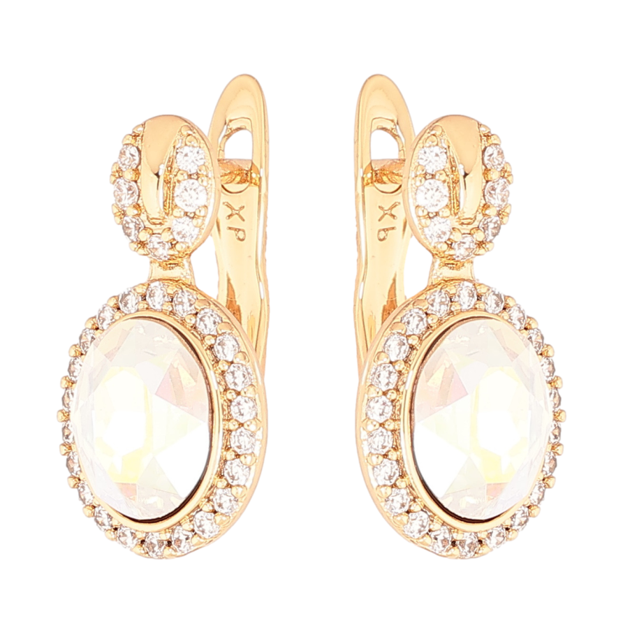 Сережки Xuping колір 18К з кристалами Swarovski англійський замок «Візерунок з кристалами Shimmer» фото №1
